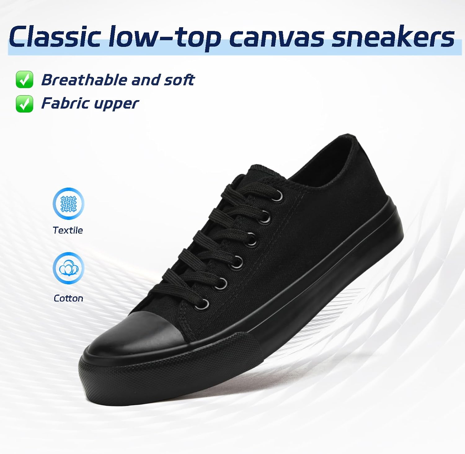 Canvas Shoes for Women and Men, Low Top Canvas Sneakers Fashion Lace Up Comfortable Womens Classic Casual Tennis Walking Shoes