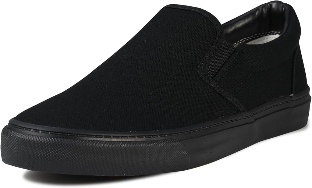 Men's Sneakers Classic Low Top Slip On Shoes Wide Canvas Skate Loafers Sneakers with Soft Insole Causal Dress Shoes for Men Comfortable Walking Shoes Slip on Sneakers for Men