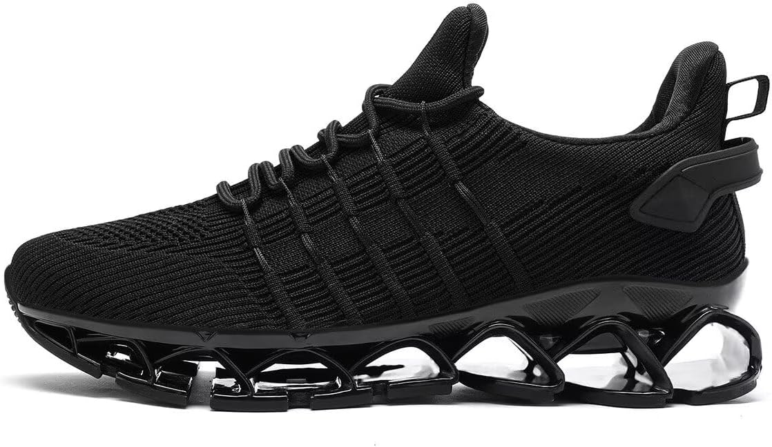 Mens Slip On Walking Shoes Blade Non Slip Tennis Running Shoes Lightweight Workout Breathable Mesh Fashion Sneakers