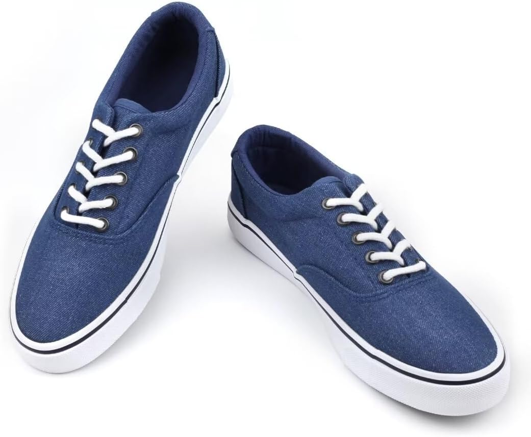 Mens Canvas Shoes Low Top Fashion Sneakers Lace Up Casual Shoes
