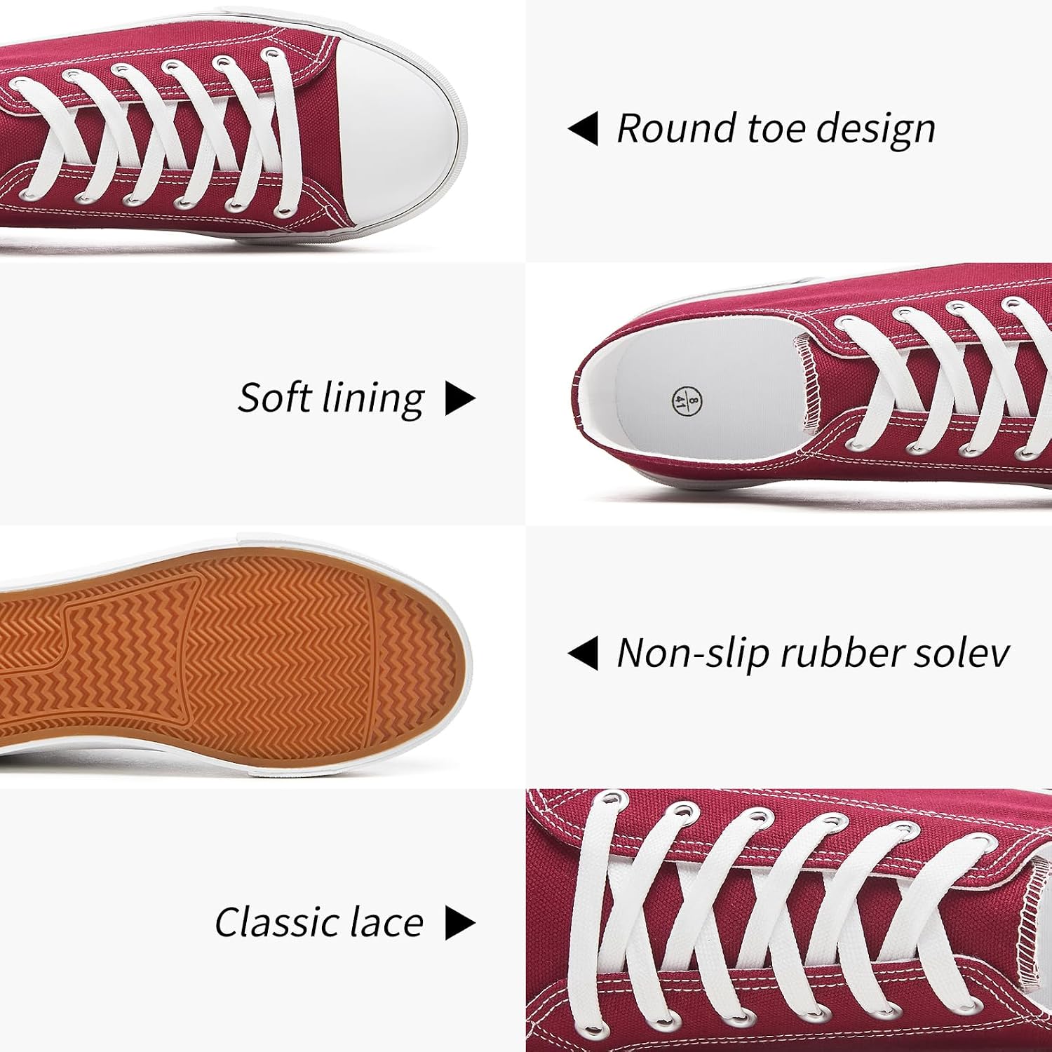 Men Canvas Low top Shoes Classic Casual Sneakers Black and White Fashion Shoes