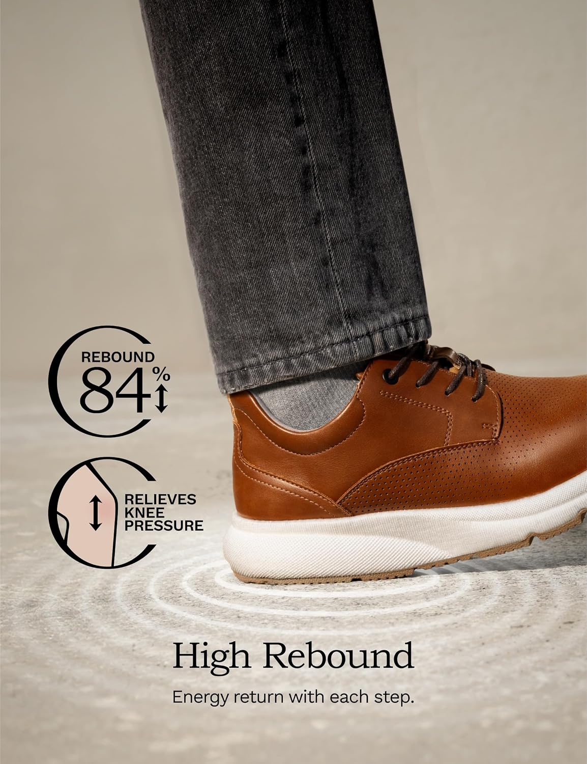 Men's Dress Sneakers Casual Lace Up Oxford Cushioned Walking Shoes Lightweight Breathable
